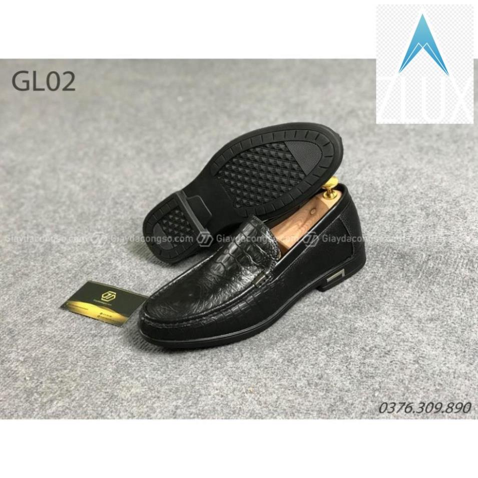 😘 Giày lười nam da bò mềm vân cá sấu dáng cổ điển GL-02 - Giày Da Công Sở 😘😘