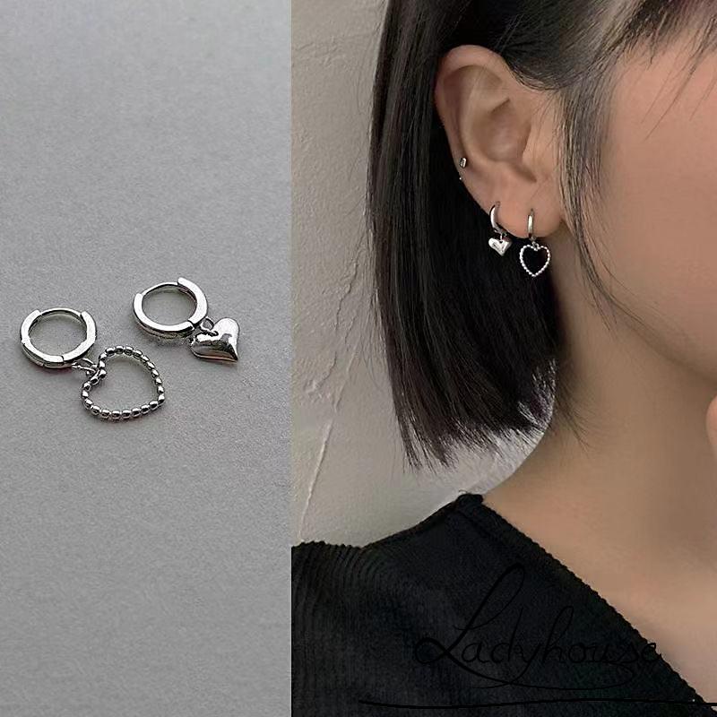 Bông Tai Dáng Dài Hình Trái Tim Thời Trang Dành Cho Nữ