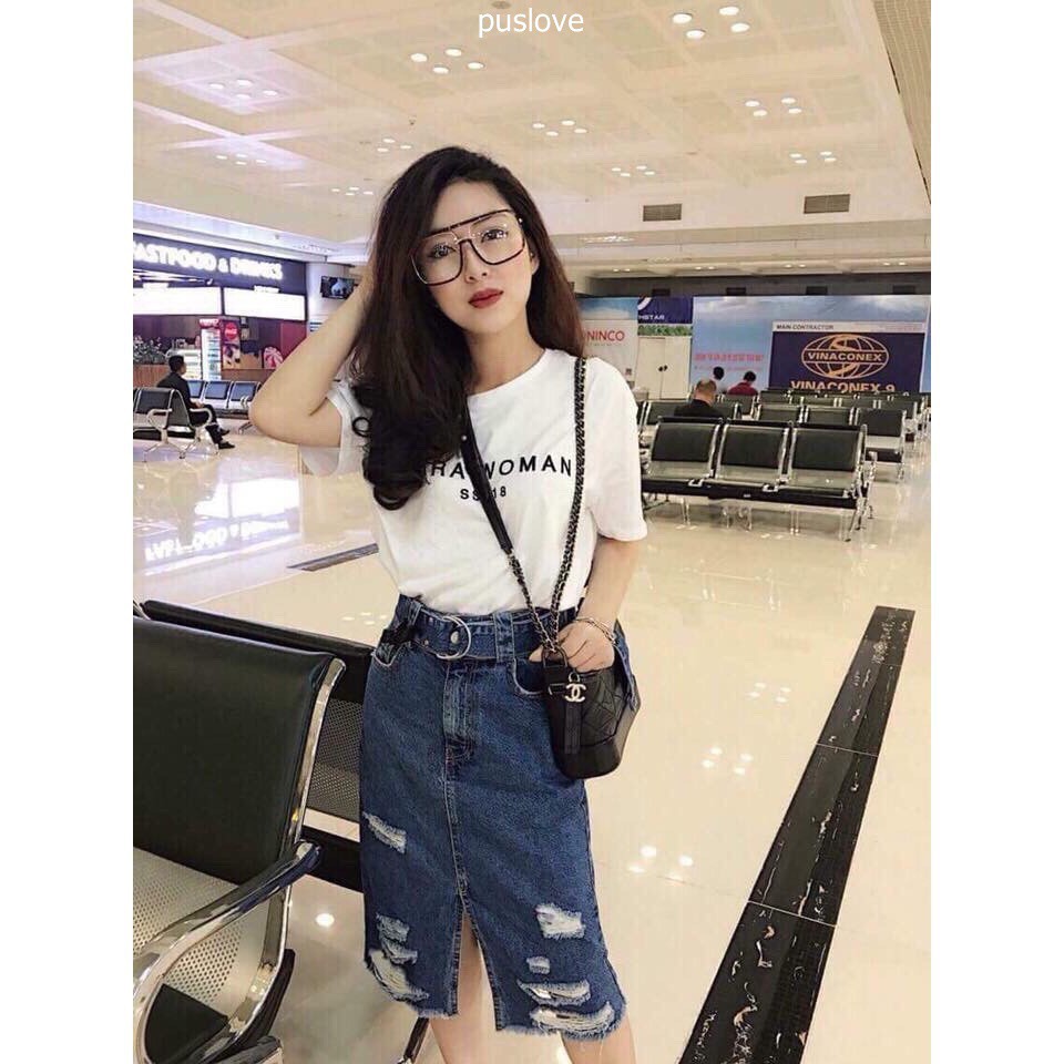 Chân Váy Jeans Dài Kèm Thắt Lưng SP910 | BigBuy360 - bigbuy360.vn