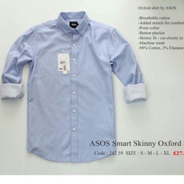 Áo Sơ Mi Tay Dài ASOS Thêu tay