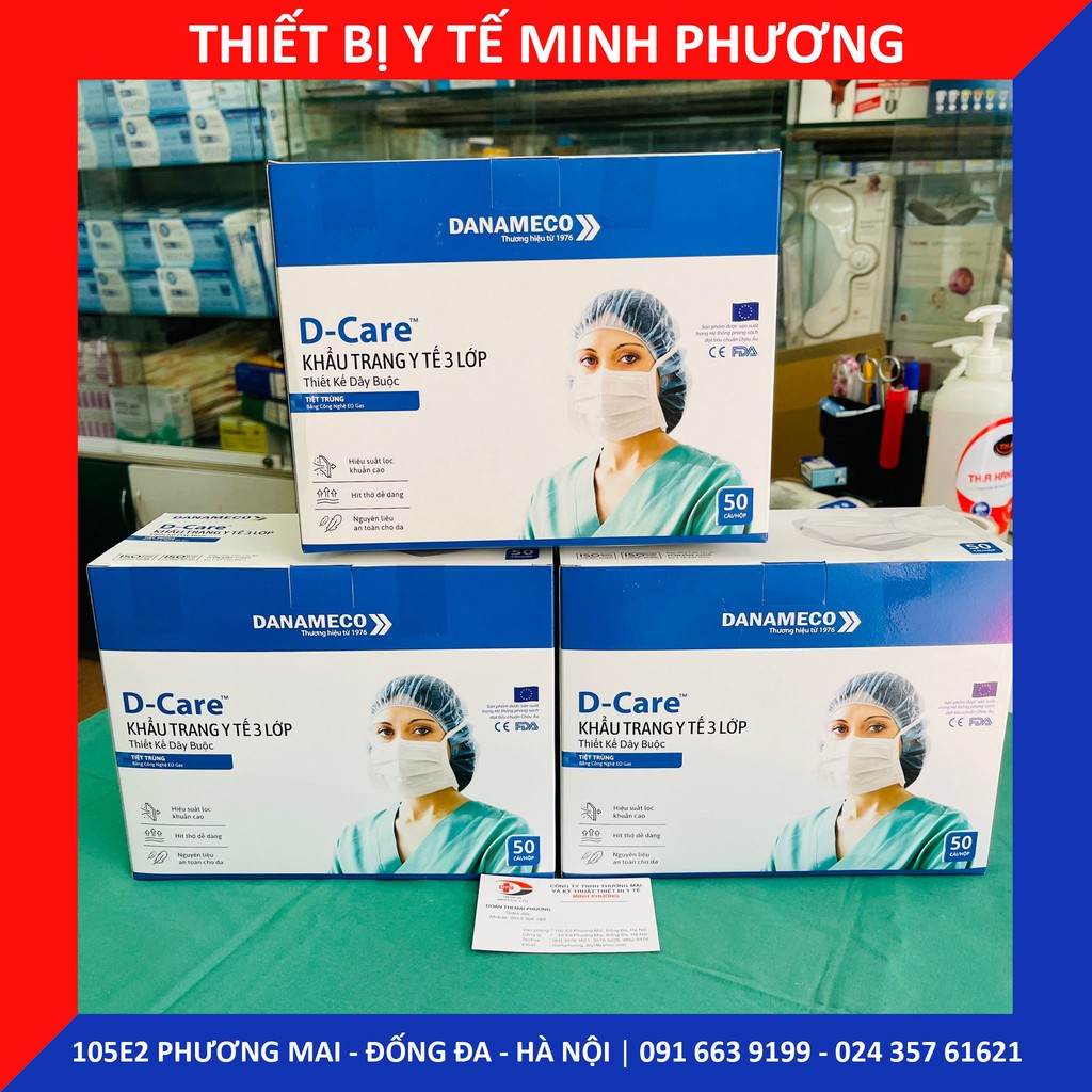 Khẩu trang y tế tiệt trùng 3 lớp Danameco D-Care
