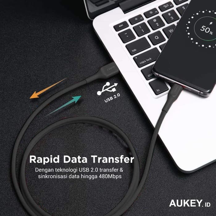 Dây Cáp Sạc Nhanh Aukey Cb-Akc2 Cổng Usb Type C Dài 2m Xiaomi