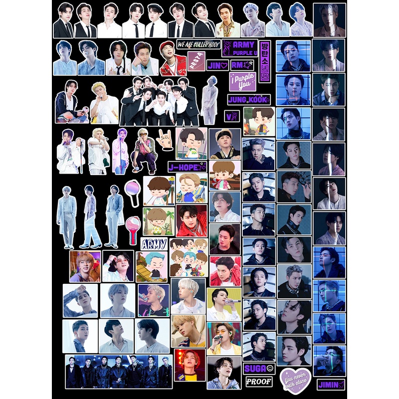 Set 100 Sticker BTS Dán Trang Trí Nhật Ký (Hàng Có Sẵn)