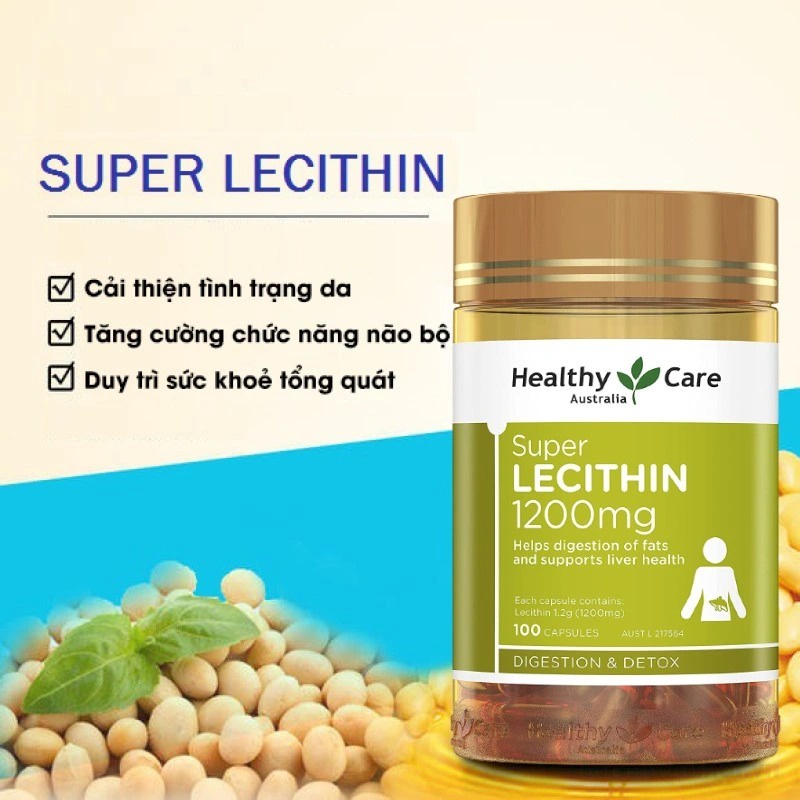 Mầm đậu nành Healthy Care Super Lecithin đẹp da, đào thải độc tố gan, cân bằng nội tiết tố