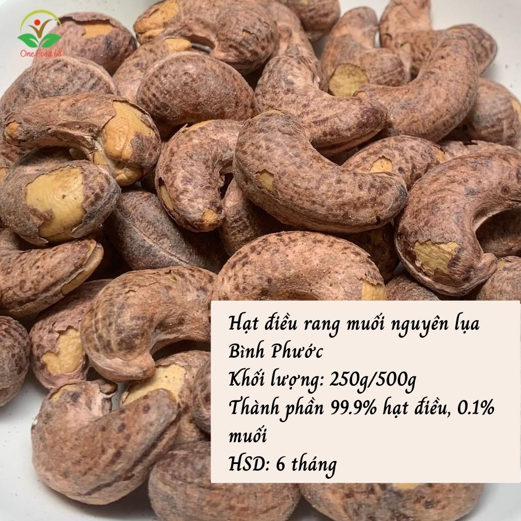 Hạt Điều Rang Muối Nguyên Vỏ Lụa Bình Dương Nguyên Hạt Onefood688, Điều Bình Phước Loại 1 A+ Nguyên Hạt Vỏ Lụa