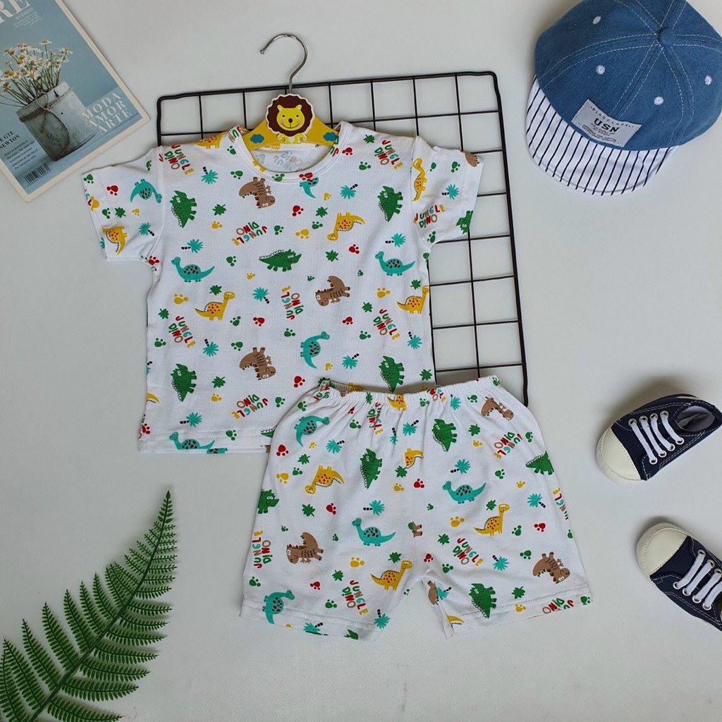 Bộ Thun Cotton Lụa Mặc Mát Cho Bé Trai 8-16KG