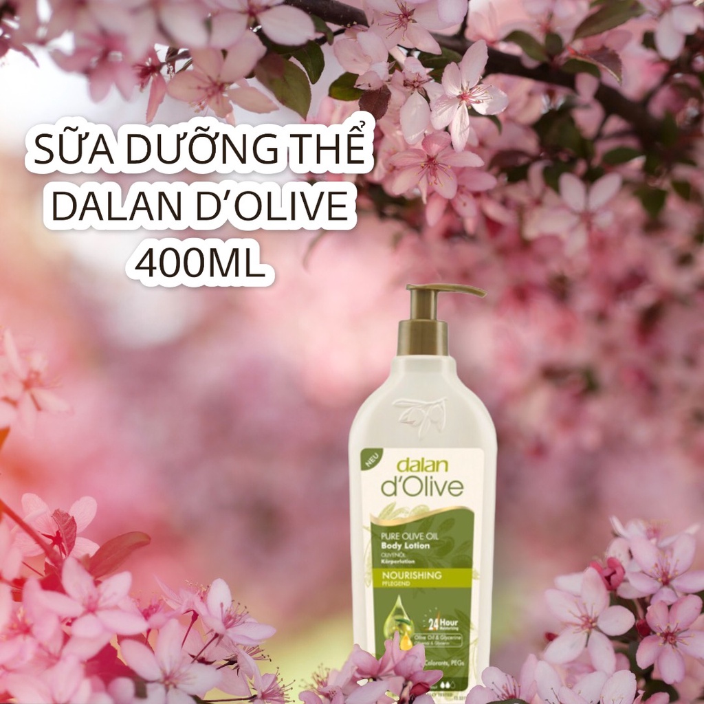 [CHÍNH HÃNG] Sữa Dưỡng Thể Toàn Thân Từ Tinh Dầu Olive Dalan D'Olive Pure Olive Oil Body Lotion 400ml
