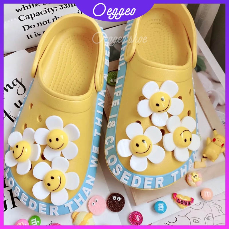 Phụ Kiện Khóa Trang Trí Giày Hình Hoa Hướng Dương Cười DIY