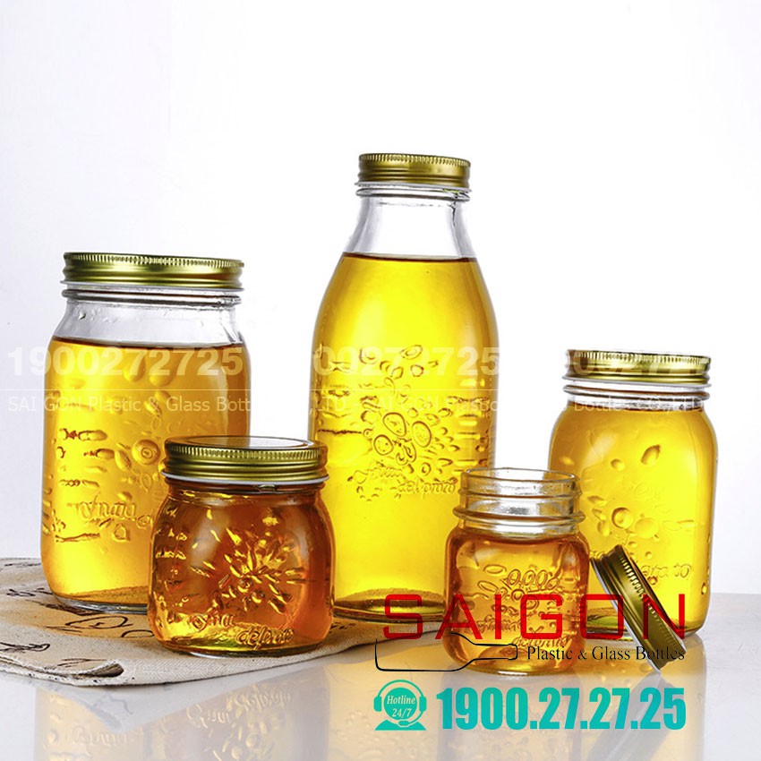Hũ Thủy Tinh Mason Nắp Vặn Nhôm 1000ml | 500ml | 300ml