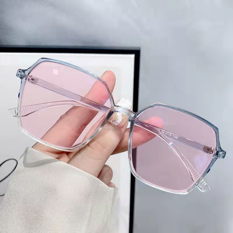 kính cận có độ  0.5~6.0 ,Kính cận gọng vuông to tròng đổi màu chống ánh sáng xanh chống tia UV màu sắc thời trang Hàn Quốc cho nam và nữ,mắt kính cận