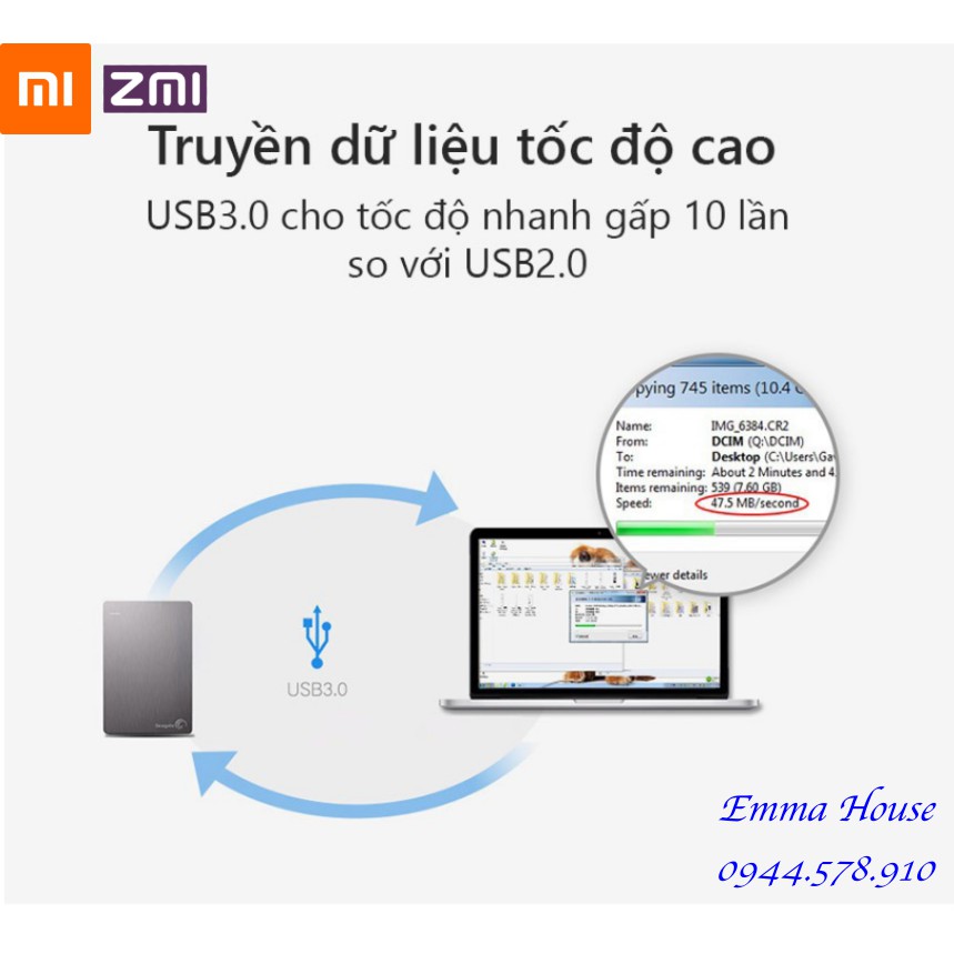 [Hàng Chính Hãng] Dây Cáp OTG ZMI AL271 Type C to USB 3.0 Bảo Hành 03 Tháng