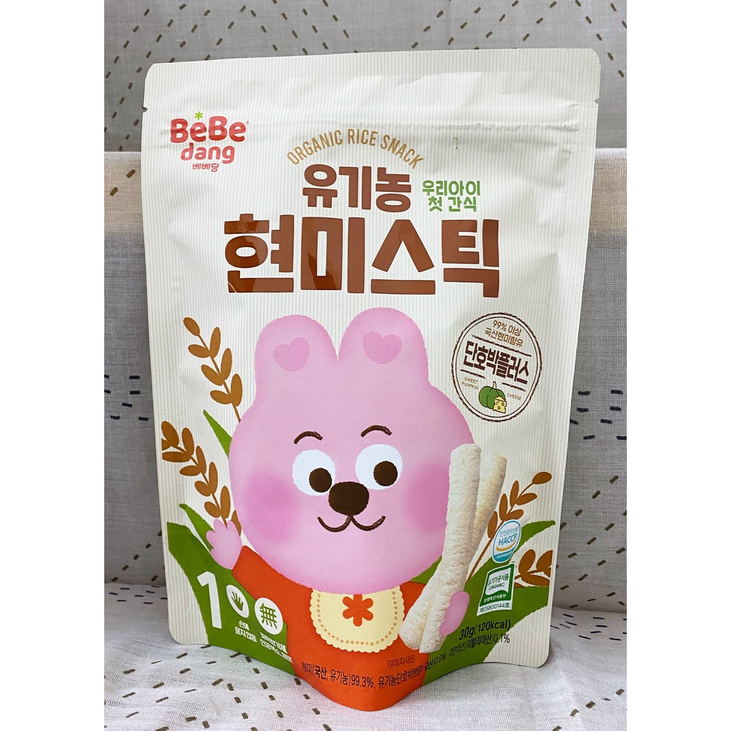 BEBEDANG | Bánh ăn dặm gạo lứt hữu cơ hình que dài 13cm cho bé 6m+ 30g