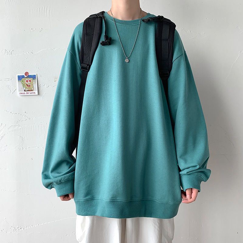 Áo thun tay dài cổ tròn màu trơn phong cách Hàn Quốc màu trơn dày dặn ấm áp size M-5XL 4XL cho nam