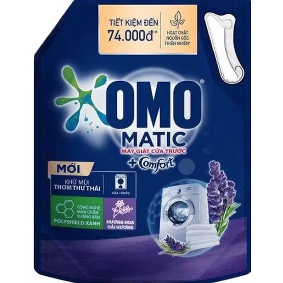 Nước Giặt OMO Cửa Trước Khử Mùi Thư Thái Hoa Oải Hương Túi 3.6Kg