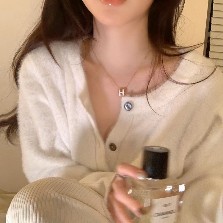 Dây Chuyền Mặt Chữ H Phối Dây Xích Thời Trang Sang Trọng Cho Nữ