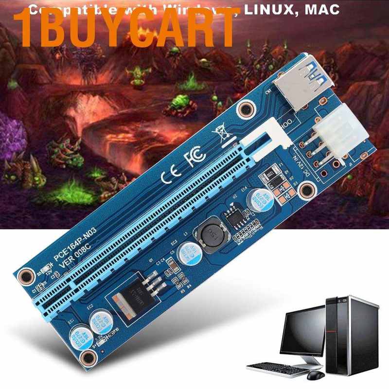 Card Mở Rộng Pci-E Sang 16x 6pin 12v Dc-Dc Cho Btc Mini