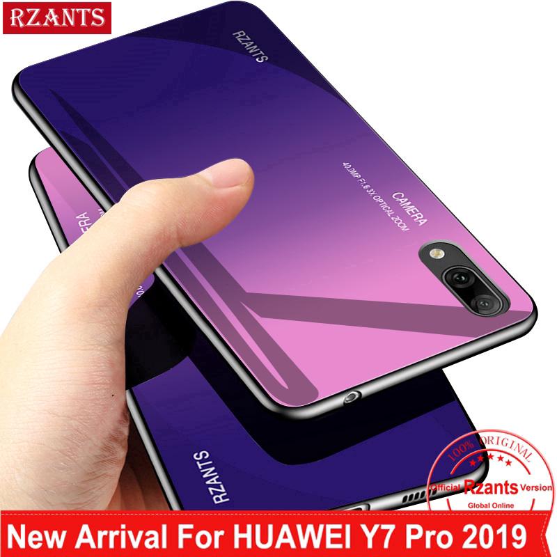 Ốp điện thoại cường lực màu sắc tuyến tính cho Huawei Y7 Pro 2019