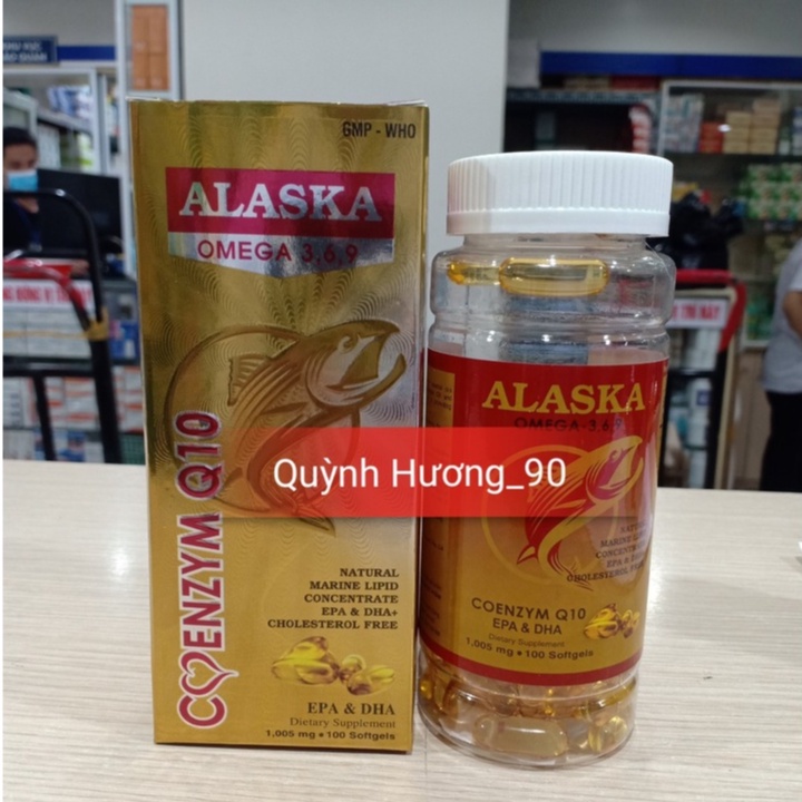 Viên dầu cá Alaska OMEGA 3,6,9 Coenzym Q10 lọ 100 viên giúp tăng cường não bộ và thị lực.