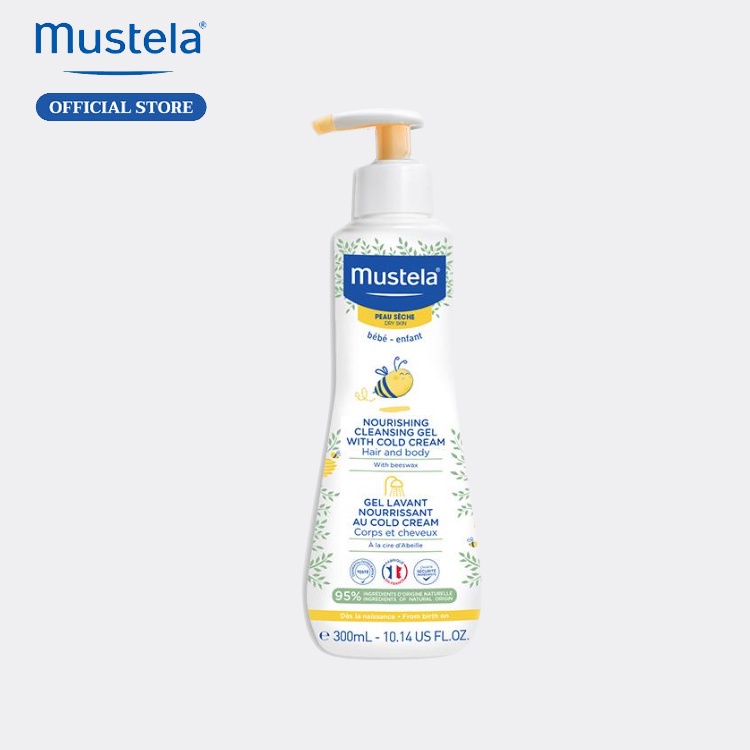 [CHÍNH HÃNG] Gel Tắm Cho Trẻ Sơ Sinh &amp; Em Bé Da Khô Nourishing Cleansing Gel with Cold Cream Mustela 300ml #MYPHAMGIARE