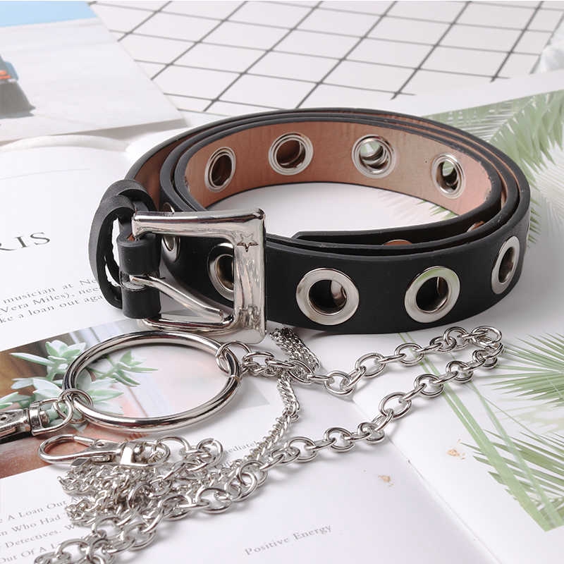 Thắt lưng khóa tròn đơn giản phong cách Punk Âu Mỹ cá tính 13533