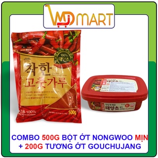 Combo 500g bột ớt Hàn quốc Nongwoo + Hộp tương ớt Hàn quốc CJ 200g