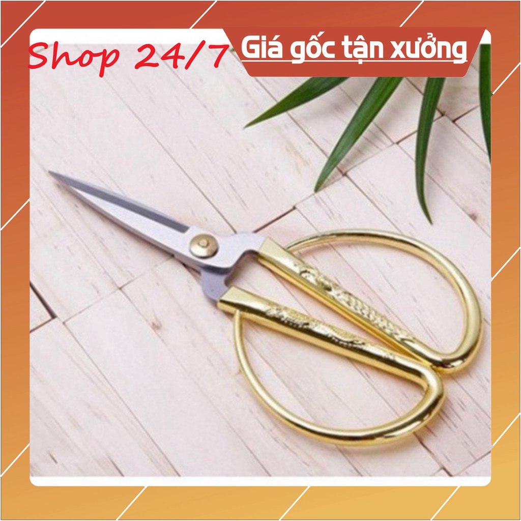 Kéo Cắt Thực Phẩm, Kéo Cắt Gà Cán Vàng Vảy Rồng Siêu Bén - Shop 24/7