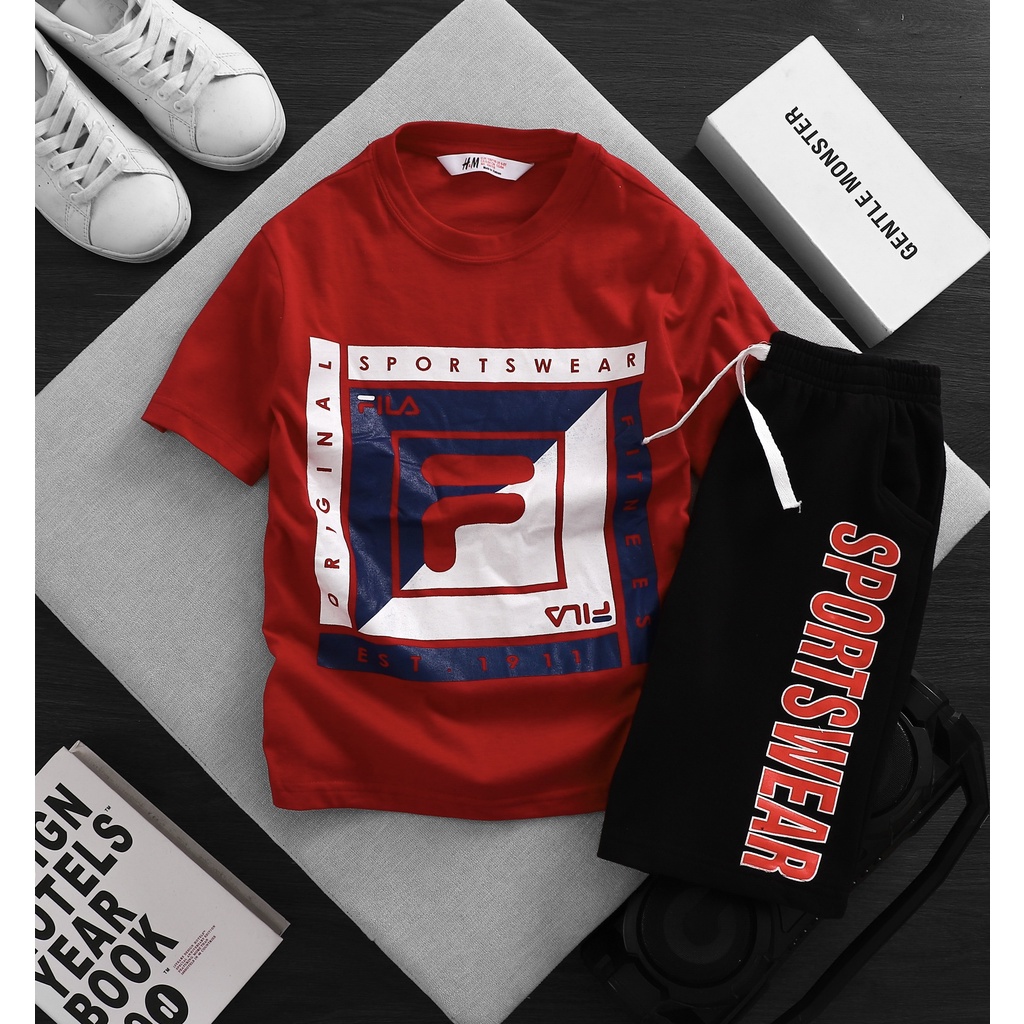 Bộ bé trai tay ngắn  chất vải cotton mềm size đại 20-50 kg