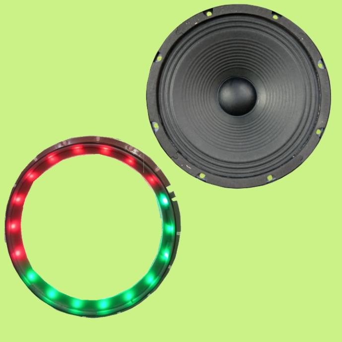 Loa bass 20 kèm đèn led nháy theo nhạc tròn công suất 25W - 40W 4 ôm mẫu mới năm 2022