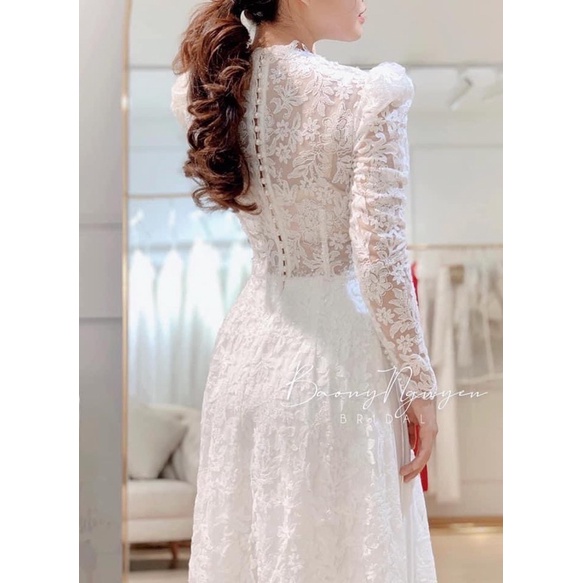 ÁO DÀI CÔ DÂU REN DỆT NỔI🎀REN HOA SANG TRỌNG CHO CÔ DÂU NGÀY ĂN HỎI