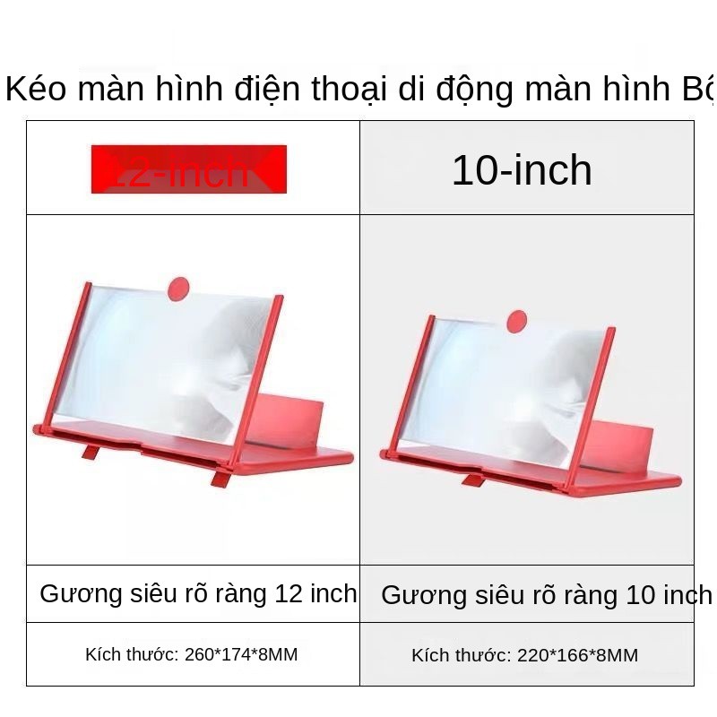 kính lúp màn hình điện thoại di động siêu lớn để xem TV, video tạo tác, zoom bảo vệ mắt độ nét cao 12 Giá đỡ điện thoại