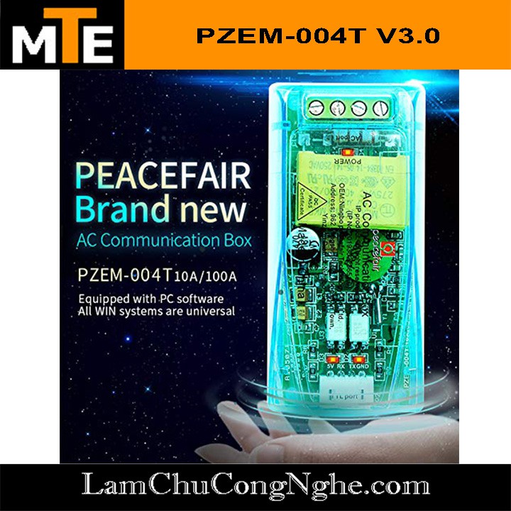 Công tơ điện tử đa năng PZEM-004T AC 220V 100A giao tiếp UART Đo điện áp, dòng điện, công suất thiết bị