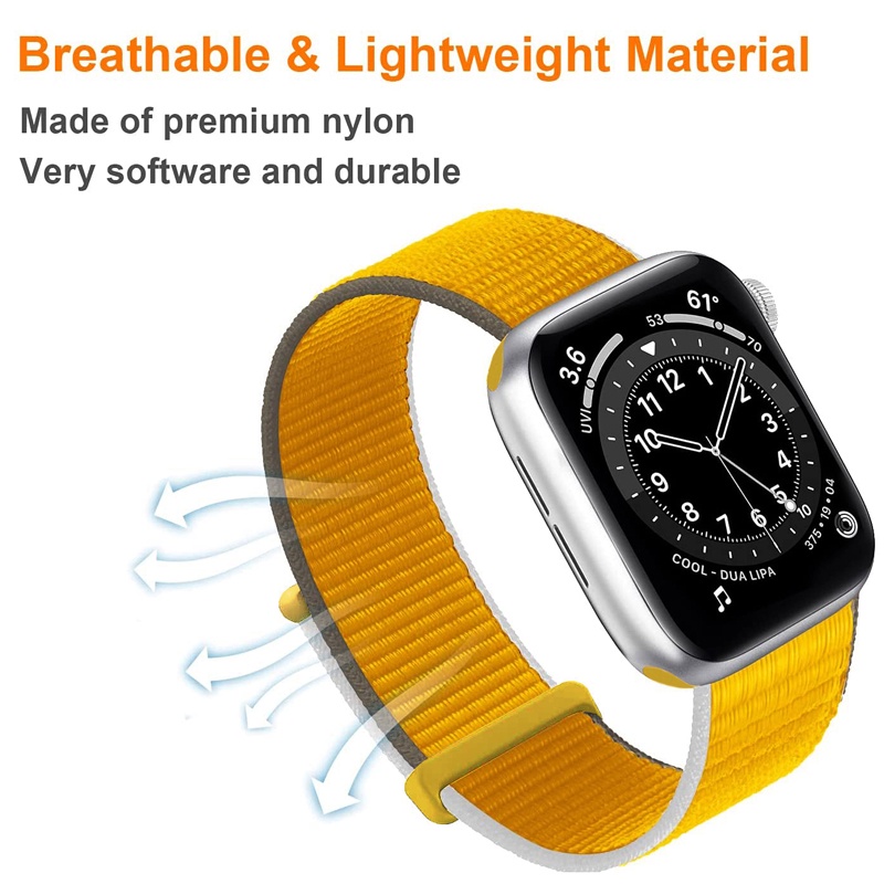 Dây đeo sợi nylon cho đồng hồ thông minh Apple 38mm 40mm 44mm 42mm phiên bản 1 2 3 4 5 6 SE