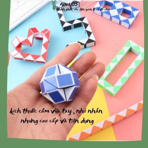 Rubik snake cao cấp - Rubik biến thể 100% nhựa nhám cao cấp, nhỏ bé nhưng vô cùng tiện dụng A380