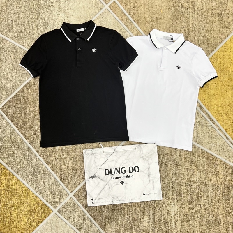 Áo Polo  nam cổ bẻ thêu ong trước ngực - Polo Dio.r Ong thêu siêu nét