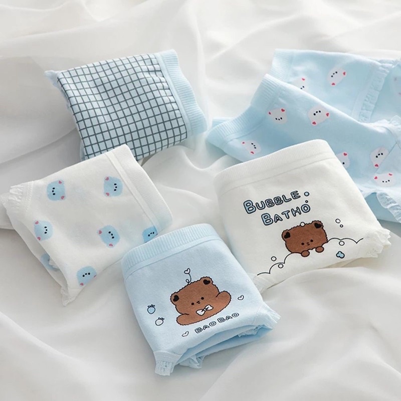 Vo bo 5, Quần lót học sinh, sinh viên, Quần lót nữ cotton hoạ tiết dễ thương thoáng mát