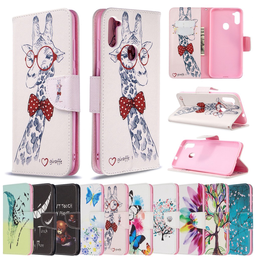 ReadyStock Leather Case LG K3 K10 K8 2017 Flip Case LG G6 Cute Butterfly Card Holder Flashion Plum Blossom Bear Tree Pattern Samsung Case