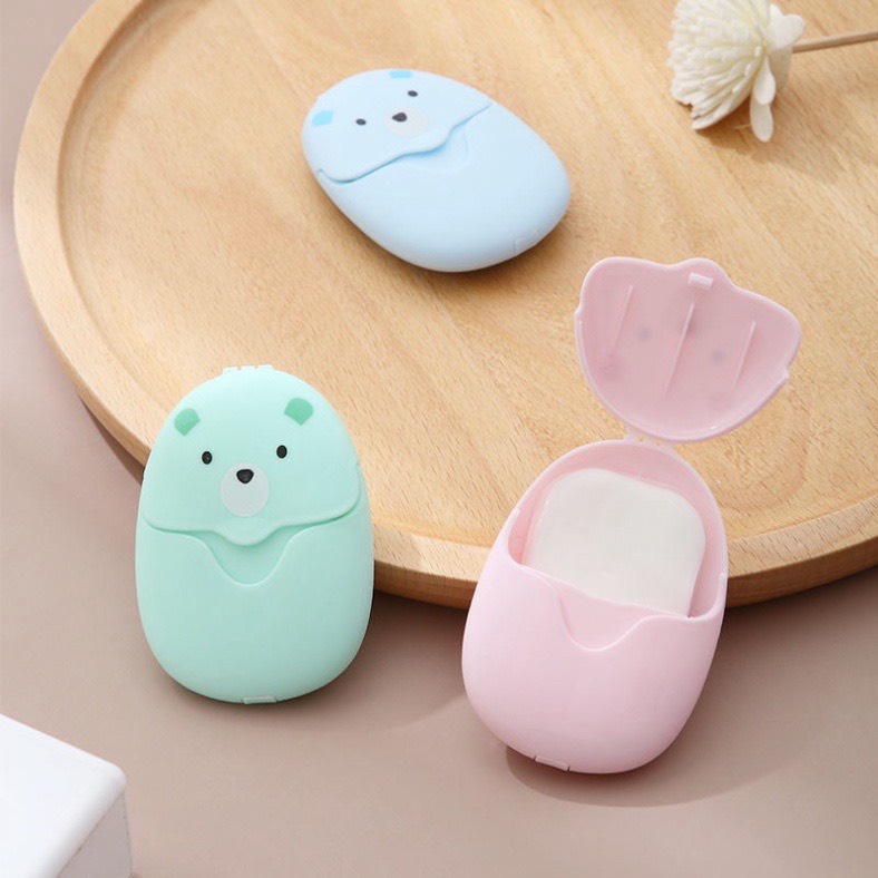 Xà phòng giấy du lịch,xà bông rửa tay dạng miếng chống vi khuẩn, bỏ túi tiện lợi