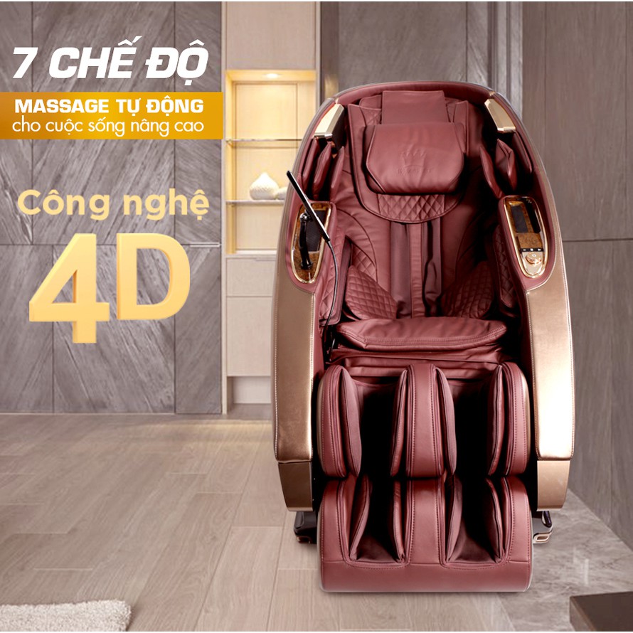 Ghế massage Kingsport G28 - Ghế mát xa toàn thân túi khí kép, công nghệ 4D, nhiệt hồng ngoại