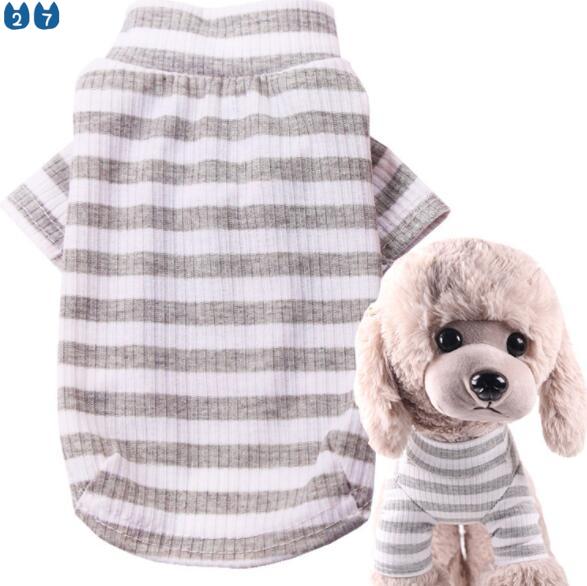 Áo Hoodie Cotton Kẻ Sọc Co Giãn 4 Màu Tùy Chọn Cho Cún Cưng XS-XXL