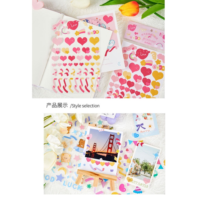 Hình dán ruy băng họa tiết đáng yêu nhiều kiểu dùng trang trí nhật ký / điện thoại tiện lợi