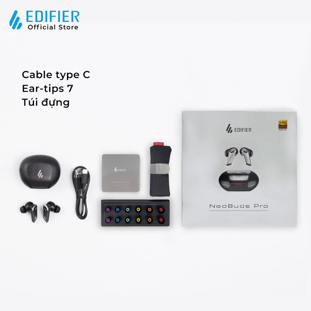 Tai nghe bluetooth Edifier Neobuds Pro - Hires Audio Wireless - Chống ồn chủ động 6 mic đàm thoại - Hàng chính hãng