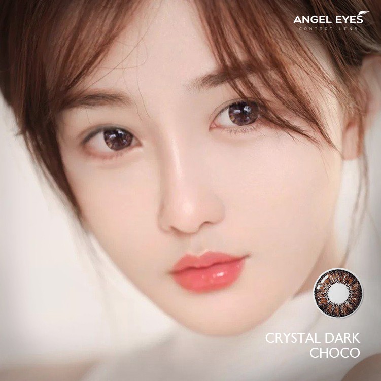 Kính giãn tròng Crystal Choco thương hiệu Angel Eyes đường kính 14.5 - Không độ