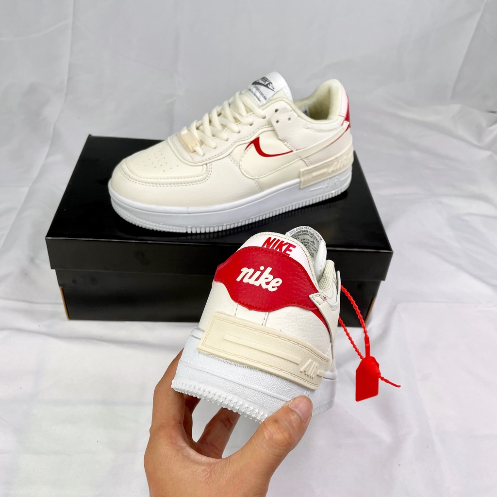 Giày sneaker thể thao nữ, Shadow trắng phối kem Hot Trend 2021, Full Box tặng vớ, bảo hành 6 tháng