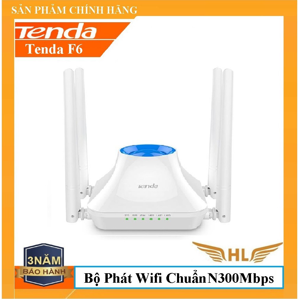 Bộ Phát Wifi Tenda F6 Chuẩn N300Mbps 4 Râu Hoặc Tenda N301 Chuẩn N300Mbps 2 Râu - Hàng Chính Hãng