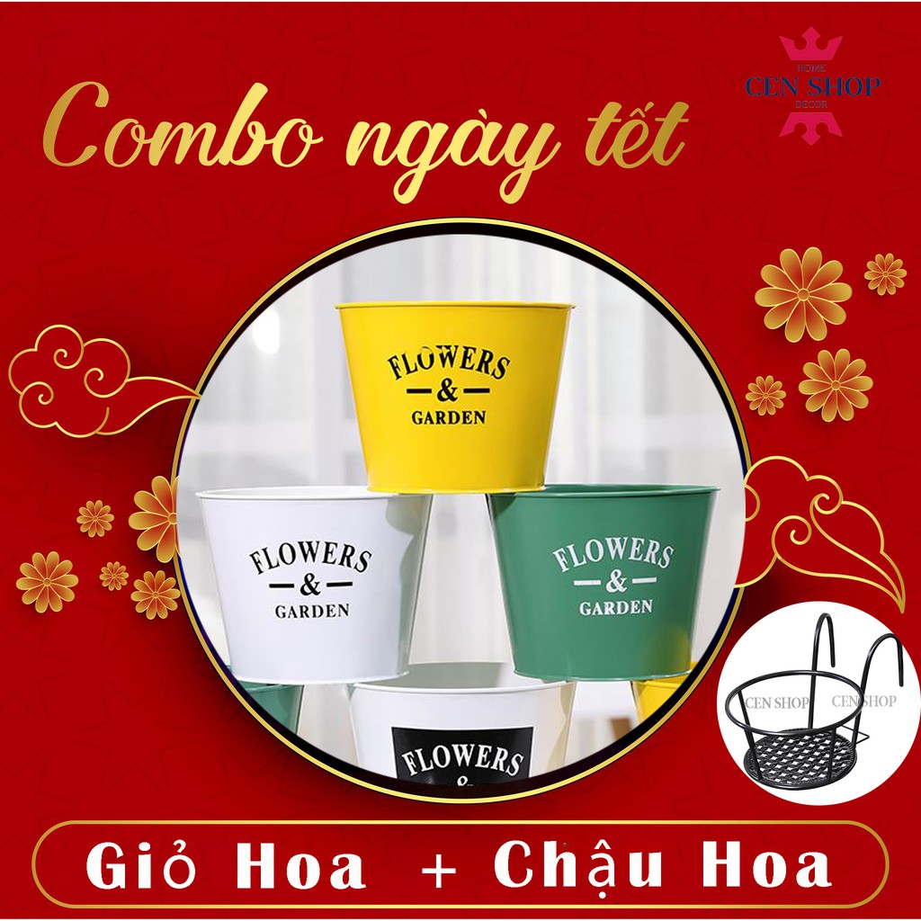 Combo Giỏ treo hoa ban công ⚡️𝐅𝐑𝐄𝐄 𝐒𝐇𝐈𝐏⚡️ Chậu thiếc trồng cây- GỌN,NHẸ - sơn tĩnh điện,chống han gỉ - bảo