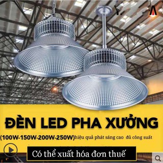 Đèn LED pha xưởng công nghiệp ánh sáng nhà máy đèn chùm chiếu sáng kho trần công suất 100W-150W-250W siêu sáng