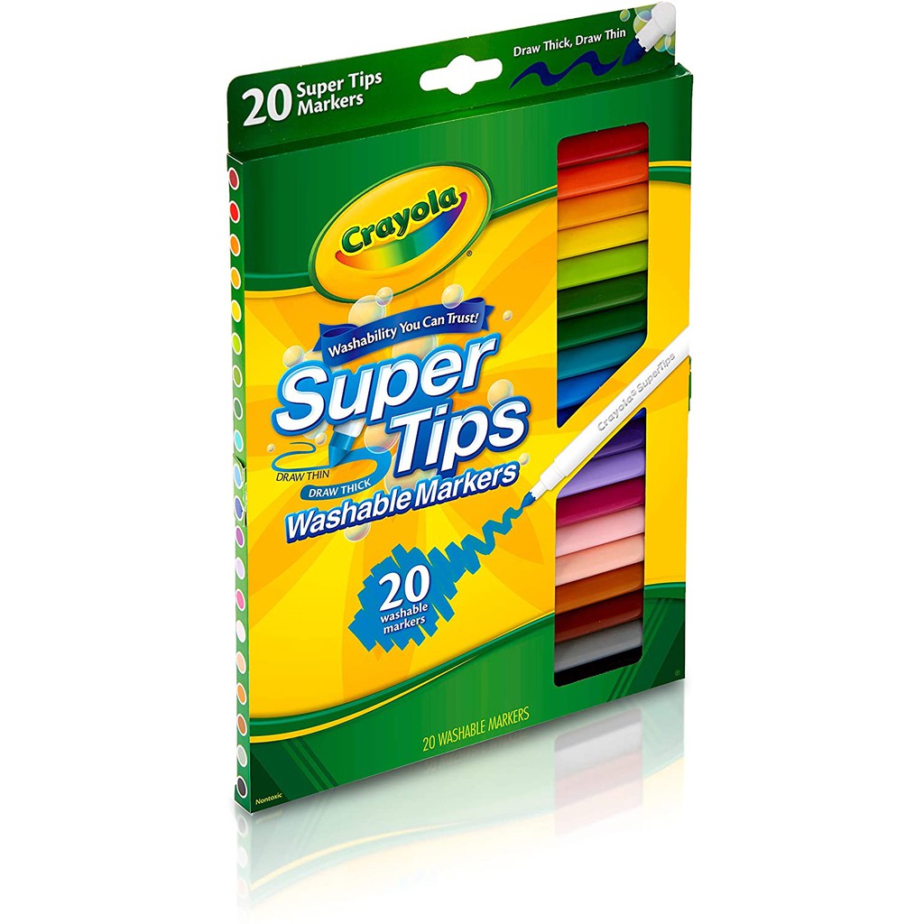 [Mã LIFEBOOK1 giảm 30K đơn 150K] Bút Crayola Super Tips Bộ 20 Cây Viết Calligraphy - Hàng Chính Hãng