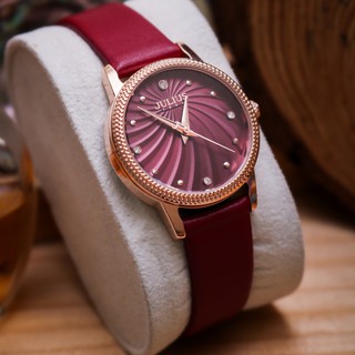 [Julius Official] Đồng hồ nữ Julius JA-1219 dây da đỏ