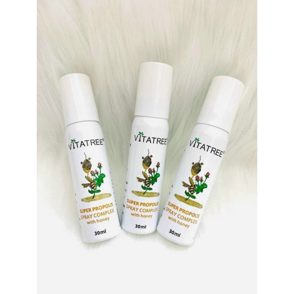 Xịt keo ong Vitatree Super Propolis Spray complex with Honey 30ml mẫu mới