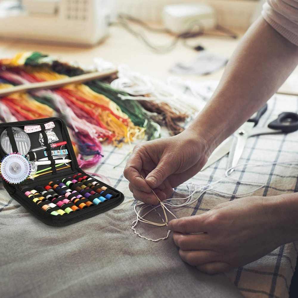 Bộ 128 Dụng Cụ May Vá Thủ Công Kèm Hộp Đựng Tiện Dụng